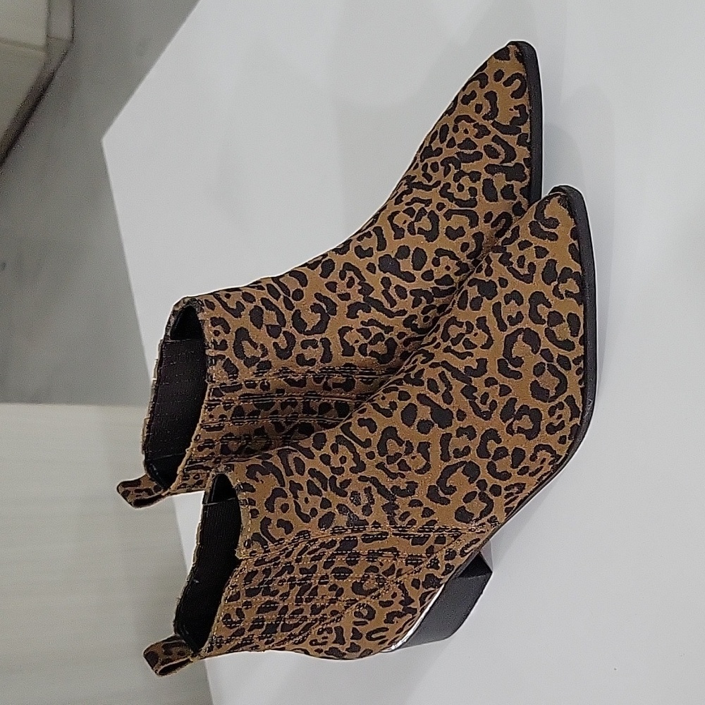 Leopard Print Ankle Boots, Size 9, by Marc Fisher